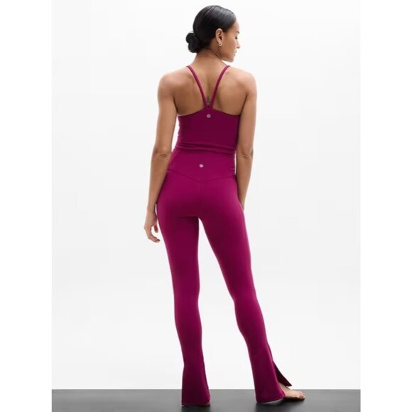 Athleta M Elation Ultra High Rise Split Slim Flare Pant Medium Wildberry - Picture 4 of 6